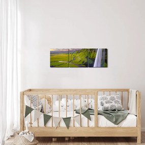Vízesések képe (órával) (90x30 cm)