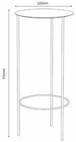 Virágállvány 70x32 cm fehér