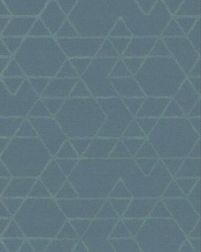 Geometrikus tapéta a szobába flizelin kék tapéta