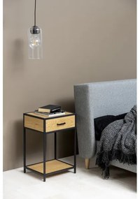 Éjjeli szekrényke SARON tölgy/fekete