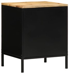 Éjjeli Szekrények 2 db 40x35x50 cm Tömör Fából Készült Rusztikus Mangófából