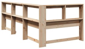 Könyvespolc fejtámla L-alakú 90 cm tömörfa fenyőfa