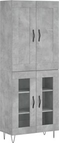 vidaXL betonszürke szerelt fa magasszekrény 69,5 x 34 x 180 cm
