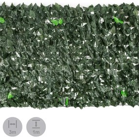 Blumfeldt Fency Dark Leaf, sötétzöld, mix, kerítés, védelmet nyújt a kíváncsi tekintetekkel és a széllel szemben, 300 x 100 cm