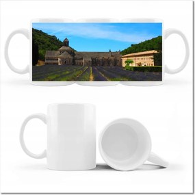 Levendulamező fényképes bögre