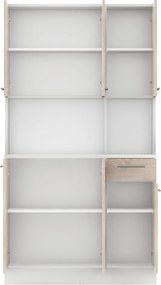 Hatajtós szekrény, fehér/sonoma tölgy, PELION NEW