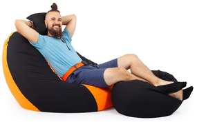 Fekete - Narancs ALL IN Bicolor XXL Babzsákfotel Garnitúra