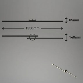 Briloner 3717-025 - LED csillár REY 2xLED/12W/230V fekete