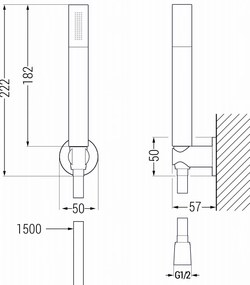 Mexen Diamond R70 fürdőszett zuhanygarnitúrával, króm, 71503R70-00