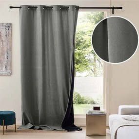 Antracitszürke kordbársony termo függöny 140x260 cm Madison – douceur d'intérieur