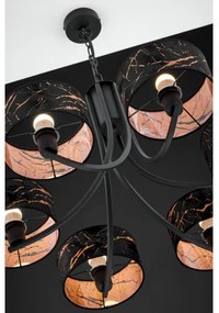 Jupiter 2108- Láncos csillár ARTHUR 6xE27/15W/230V fekete/narancssárga/márványhatás
