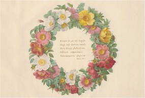 Stílusos Dekoratív Fotótapéta Flizelin Virágos koszorú 104x70 Ragasztó