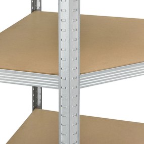 Juskys Sarokpolc - 160x75x40-75 cm - ezüst színű