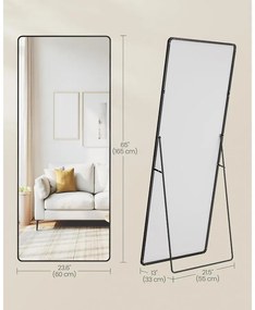 állótükör, 165 x 60 cm, fekete