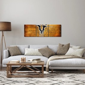 Festmény képe egy táncoló párról (órával) (90x30 cm)