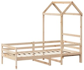 tömör fenyőfa kanapéágy tetővel 90 x 200 cm