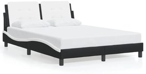 fekete és fehér ágykeret LED-ekkel matrac nélkül Zadar 140 x 190 cm