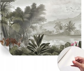 Mosható öntapadós fotótapéta étkezőbe Trópusi oázis 152x104 cm