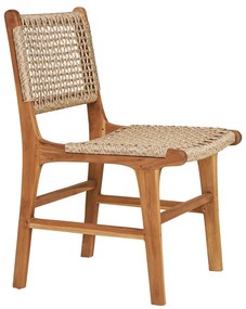Derby étkezőszék, teakfa/polyrattan, natúr