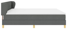 Boxspring Ágy Matraccal - Sötétszürke, 200x200 cm Szövet