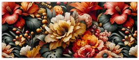 Kép - Narancs-vörös virágok (120x50 cm)