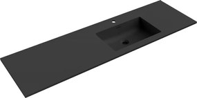 Mexen Otis beépíthető mosdó jobb 161 x 46,5 cm, fekete matt - 25181671P