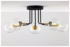 Jupiter 2040 - Felületre szerelhető csillár BURANO 5xG9/10W/230V fekete/arany/átlátszó