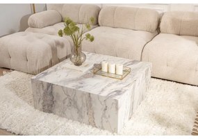 PRIZMA dohányzóasztal 35x90 cm, márványhatású dekor