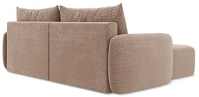 Világosbarna kinyitható-tárolóhelyes sarokkanapé (bal oldali) Kalena – Makamii
