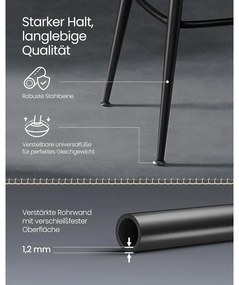 EKHO 360°-ban forgatható bárszék 2 darabos szett, 76 cm magas, tintafekete színben