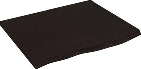 vidaXL sötétbarna kezelt tömör fa fürdőszobai pult 60x50x2 cm