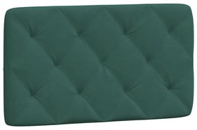 sötétzöld bársony ágykeret LED-világítással 90 x 190 cm