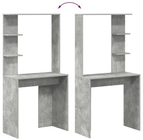 Beton szürke számítógépes asztal Beton szürke Mérnöki fa Közepes