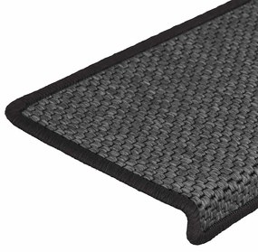 15 db szizál hatású antracitszürke lépcsőszőnyeg 65x21x4 cm