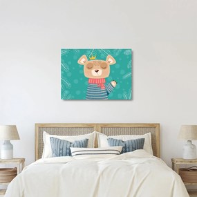 Kép - Integető mackó (üvegen) (70x50 cm)