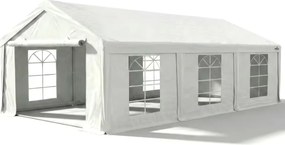 Kerti párty Sátor 5x6 m PVC (500 g/m²) – Fehér, komplett oldalfalakkal