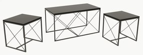 Dohányzóasztal szett Dolphie (antracit + fekete). 1073110