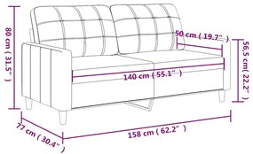 vidaXL kétszemélyes sötétszürke szövetkanapé 140 cm