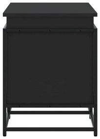 fekete szerelt fa tárolóláda fedéllel 100 x 40 x 51,5 cm
