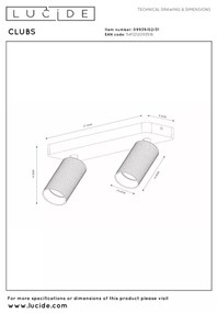 Lucide 09939/02/31 - spotlámpa CLUBS 2xGU10/40W/230V fehér