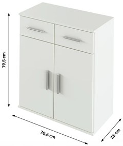 RESITA TYP 2 szekrény, fehér