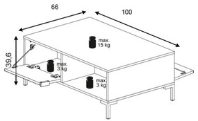 FLOP fekete dohányzóasztal