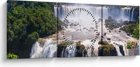 Iguassu vízesés képe (órával) (90x30 cm)