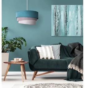 Duolla - Csillár zsinóron TRIO 1xE27/15W/230V átm. 45 cm türkiz/szürke/fehér