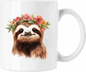 Bögre Lajhár Színes Virágok 6 Fehér 330ml