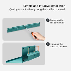 Fali polc JOANNE 700 mm, Modern: tengerszínű