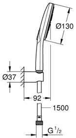 GROHE 26581000 - RAINSHOWER SMARTACTIVE 130 zuhanyszett 1500 mm króm