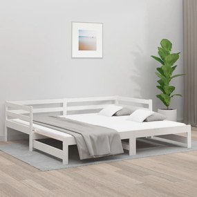 fehér kihúzható nappali ágy matrac nélkül 90x190 cm
