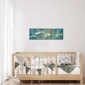 Kép - pillangó a százszorszépen (órával) (90x30 cm)