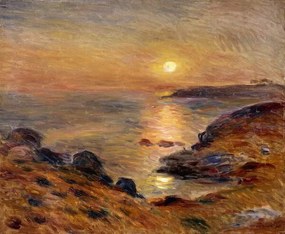 Reprodukció The Setting of the Sun at Douarnenez; Couche de Soleil a Douarnenez, 1883, Renoir, Pierre Auguste